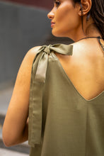 Load image into Gallery viewer, Olive Tie Shoulder Dress