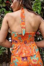 Load image into Gallery viewer, Orange Print Halter Top