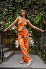 Load image into Gallery viewer, Orange Print Halter Top