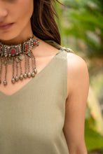 Load image into Gallery viewer, Olive Tie Shoulder Dress