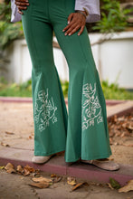 Load image into Gallery viewer, Green Godet Bougainvillea Print Pants