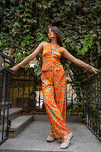 Load image into Gallery viewer, Orange Print Halter Top