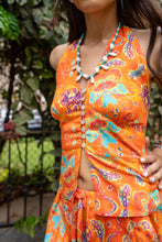 Load image into Gallery viewer, Orange Print Halter Top