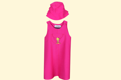 Girl’s Dress with matching bucket hat.