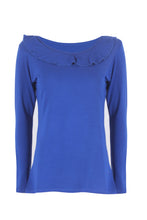 Load image into Gallery viewer, Long Sleeve Ruffle Collar Top.