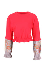 Load image into Gallery viewer, Print Sleeve Crop Sweater.