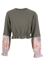 Load image into Gallery viewer, Print Sleeve Crop Sweater.