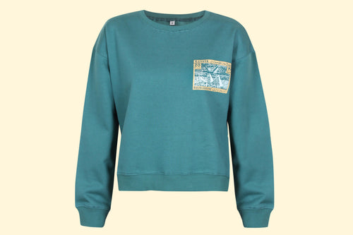 Vintage Print Crop Sweater.